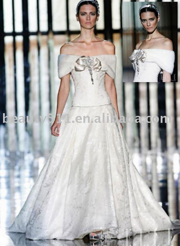 2011 customize warm winter fashionable fur wedding dress WDAH0537
