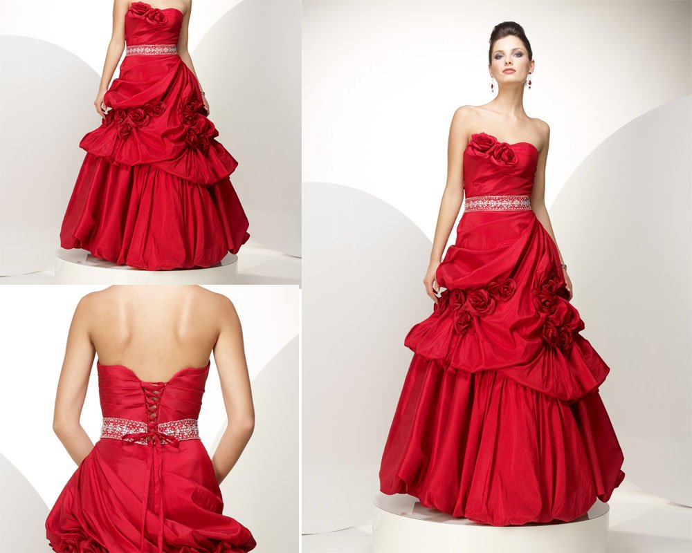 red wedding dress