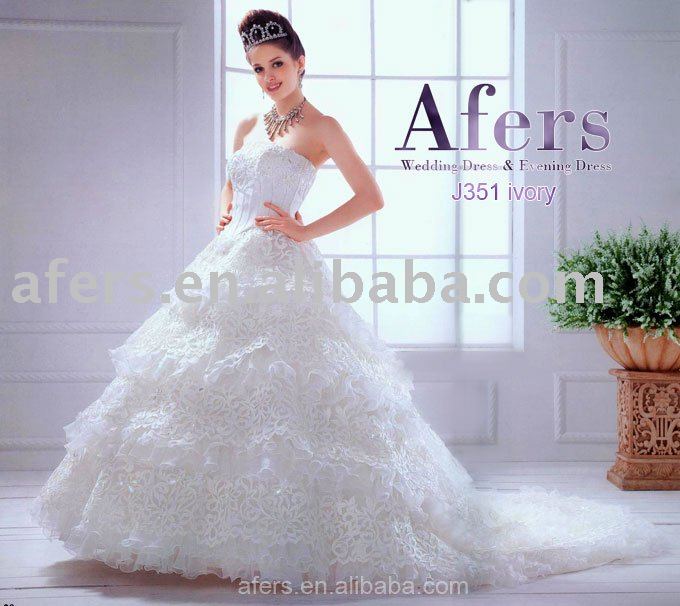Afers Hollow pattern wedding dress and sequins wedding gown NOJ351