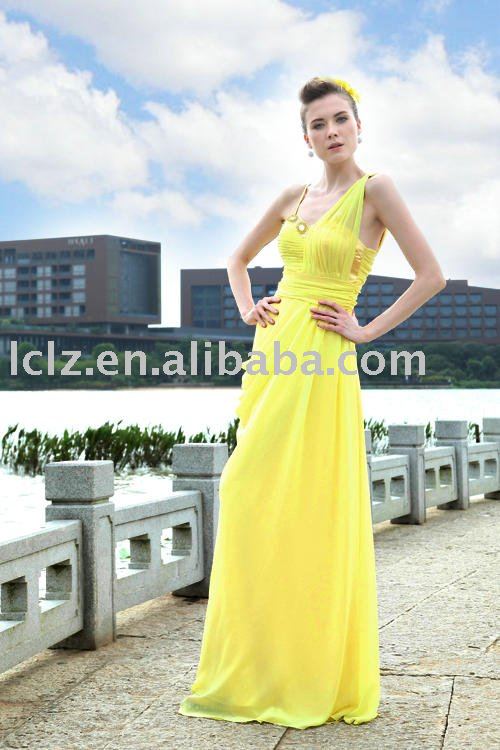 Hot sale D30169 yellow beach wedding dress backless appliqued taffeta Aline