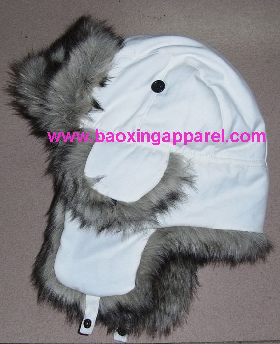 faux fur hat. cotton faux fur flyers trapper