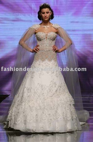 AWD179 2011 custom made lace Lebanon wedding dress