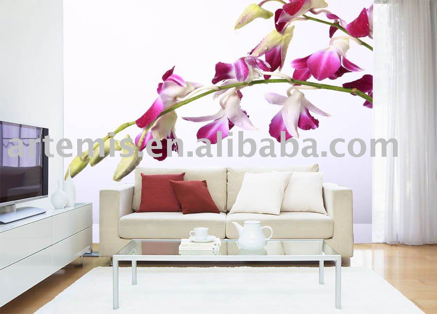 wallpaper technology design. Flower design anti-odor mural