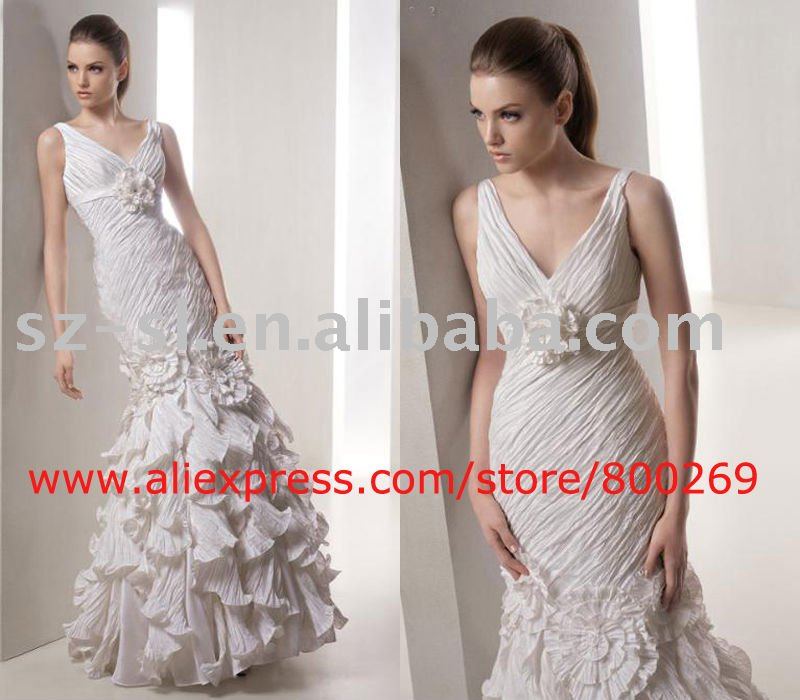 See larger image Unique mermaid wedding gown taffetaSL4252