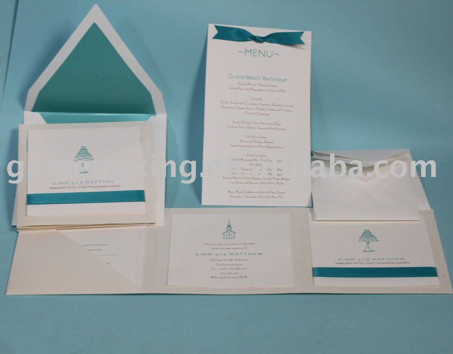 See larger image Customized wedding stationery in tiffany bluePA090