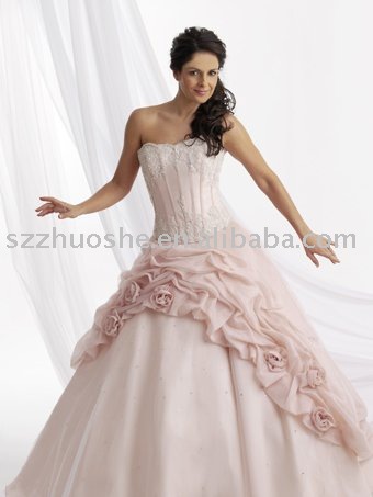 hint of pink wedding dresses