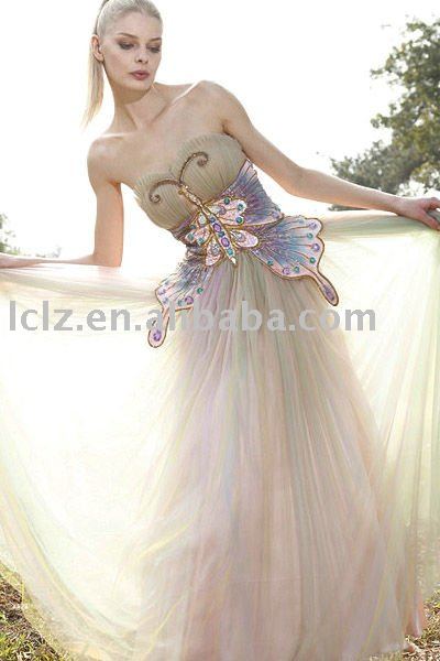 Design  Wedding Dress on Design Bridesmaid Dress Butterfly Colourful Strapless Fashion Design