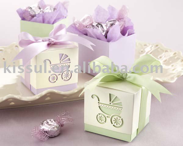 Wedding favorsBaby 39s Day Out LaserCut Carriage Favor Boxes