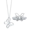 buttlefly silver jewelry set pendant necklace AS104