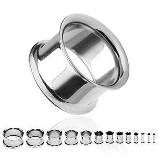 See larger image: Double flared S-TUN11 steel tunnel piercing jewelry