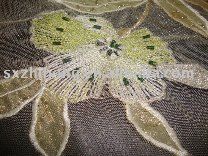 hand embroidery fabric for wedding dress border design