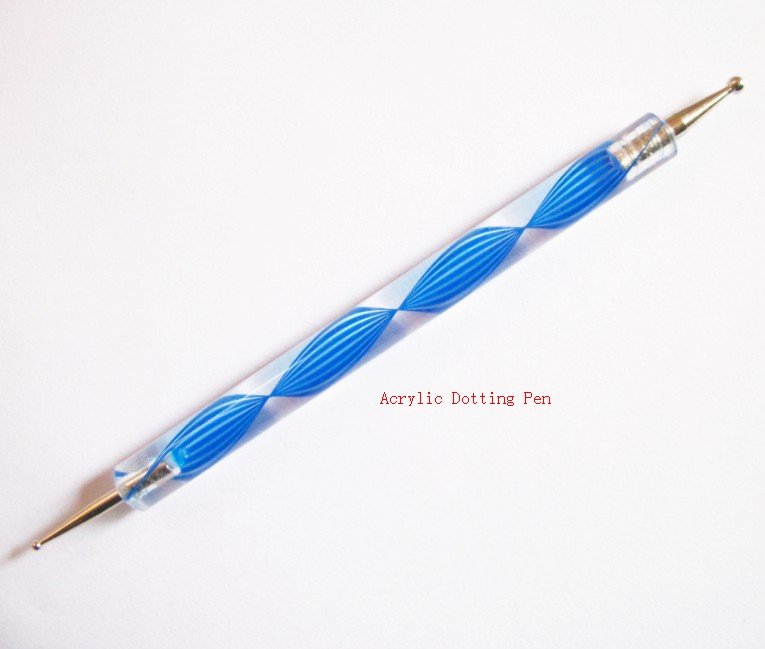 acrylic nail art. blue Acrylic nail art dot pen