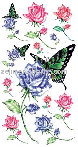 Design Henna Tattoo on 2010 Beautiful Color Butterfly Tattoo Sticker Photo  Detailed About