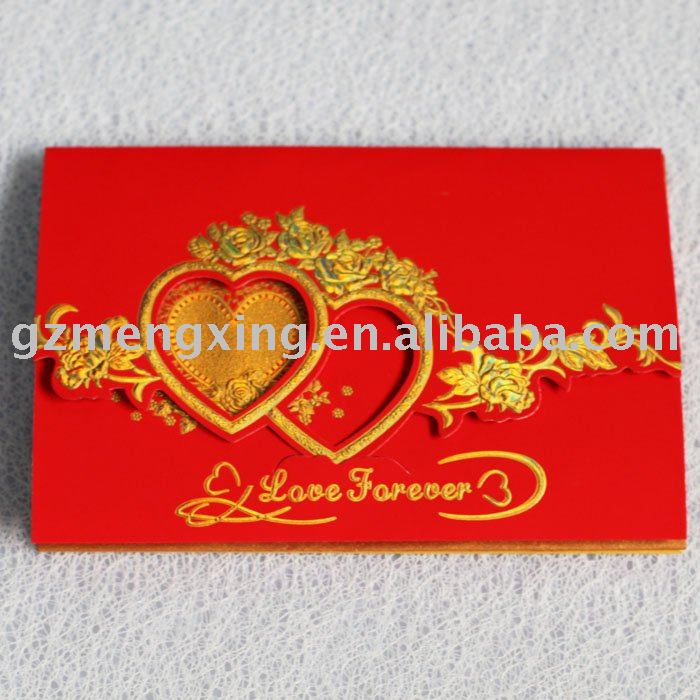 See larger image Elegant Rich Red Wedding Invitations With Two Cute Heart