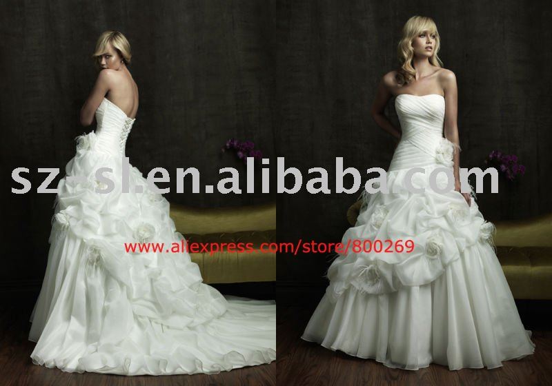 Ball gown wedding dress dropped waist SL4405