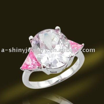 Hotselling 925 Sterling Silver White Sapphire Engagement Rings