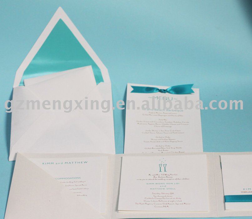 See larger image Tiffany Wedding Invitation 50 kit PA090