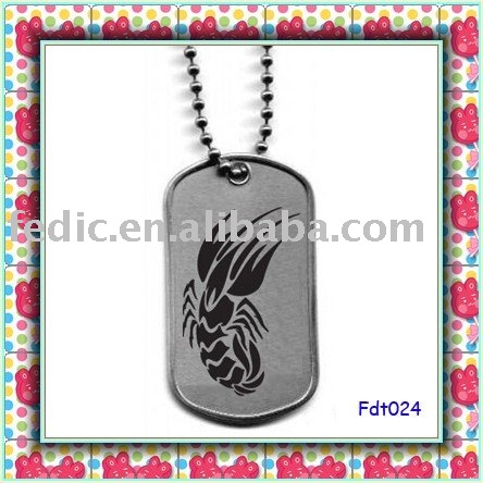 dog tags tattoo. prawn tattoo dog tag(China