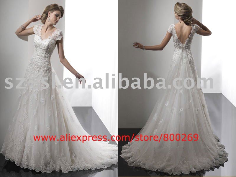 Short sleeve wedding dress bridal gown 2011 SL4453