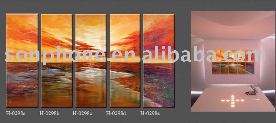 simple designs for glass painting. Group oil painting Sunrise