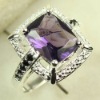 crystal jewelry 925 silver fashion gemstone ring amethyst