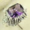 crystal ring 925 silver fashion gemstone ring amethyst