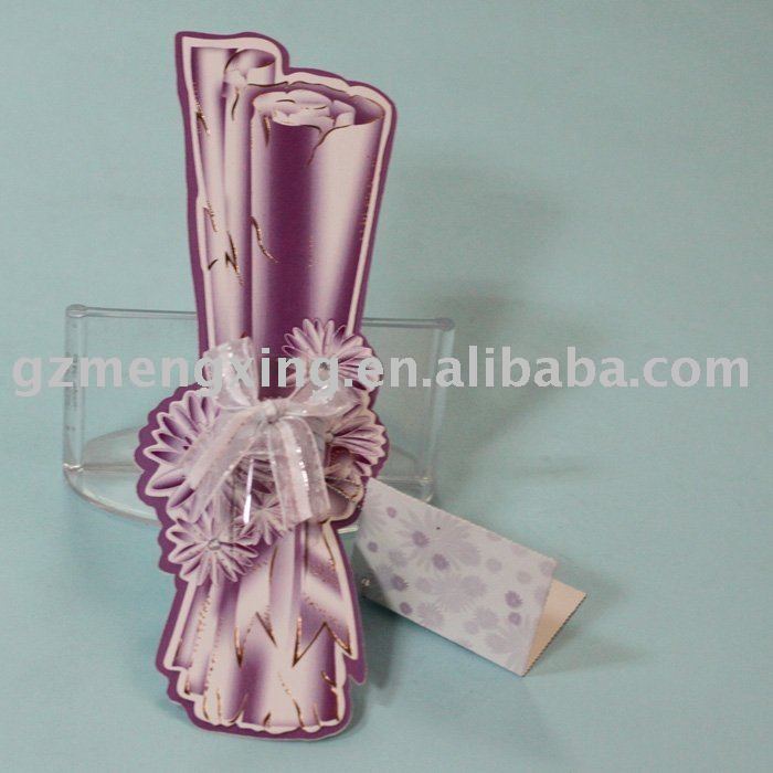 See larger image Purple Floral Scroll Wedding InvitationsT194