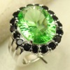 shining gemstone jewelry Green quartz popular ring