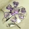 swarovski jewelry fashion flower amethyst gemstone ring
