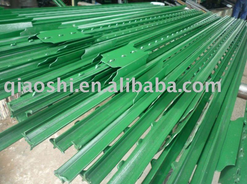 Green painted Studded T post
