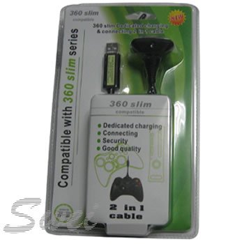 xbox 360 slim controller. for XBOX 360 SLIM 2 in1 cable