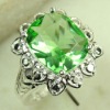 Crystal jewelry Green Quartz Gemstone silver ring
