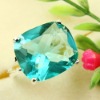 crystal jewelry 925 silver fashion gemstone ring green amethyst