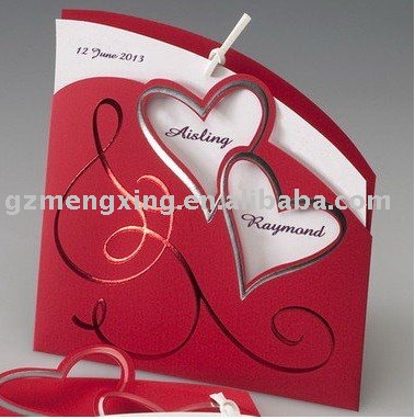 See larger image China Red Embossed Wedding InvitationsEA926