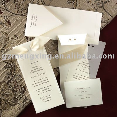 Wedding Invitations Paper on Image  Slim Elegant Wedding Invitations With Tracing Paper     Ea931