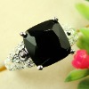 fashion jewelry 925 silver Gemstone ring Black onyx