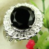 imitation jewelry 925 silver vintage Gemstone ring Black onyx
