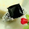 imitation jewelry 925 silver wholesale Gemstone ring Black onyx