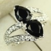 2011 newest jewelry 925 silver Gemstone ring Black onyx