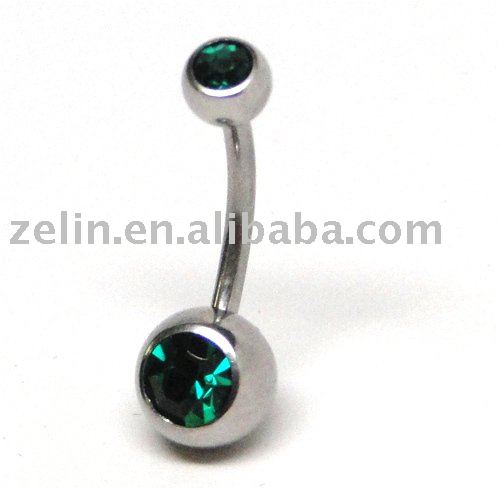 Bellybutton Rings on Green Gem Naval Belly Button Ring 14g Surgical Steel Navel Belly Ring
