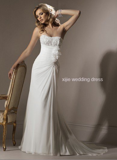 2011 New Design chiffon Aline Wedding dress maggie016