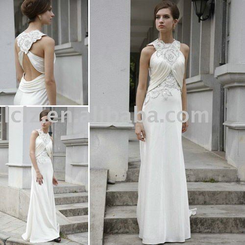 New arrival white backless bridal gown wedding dress C80196