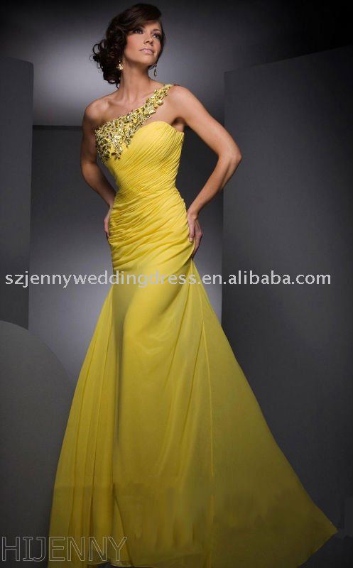 simple yellow wedding dress