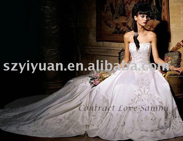 2011 hot sale new style silk arabic wedding dress