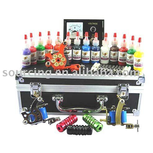 TATTOO KIT 3 Guns Starbrite Tattoo Ink Kit 14 Color WOW For Sale,TATTOO KIT 