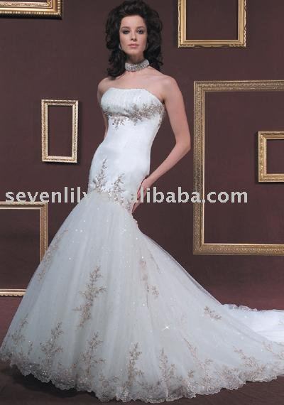 2011 New Popular Cheap Classic Backless Mermaid Style Wedding Dresses