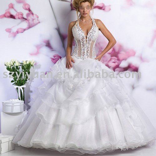 Sexy women 39S ball gown strappless bride classic modest wedding dress
