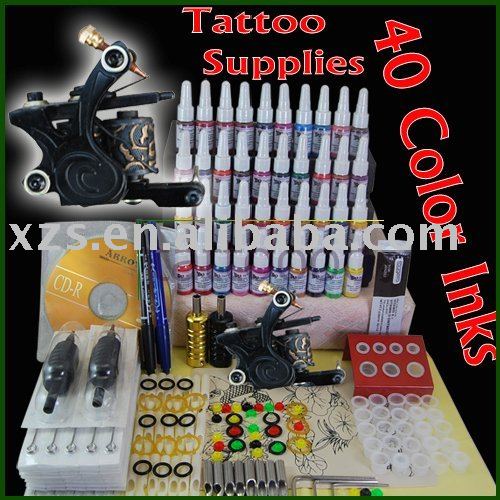 See larger image New tattoo kit set Machine Grip Needle 40 Inks