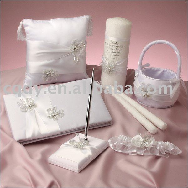 Wedding supplyThis set contains 1Flower Girl Basket 2Ring Pillow 3