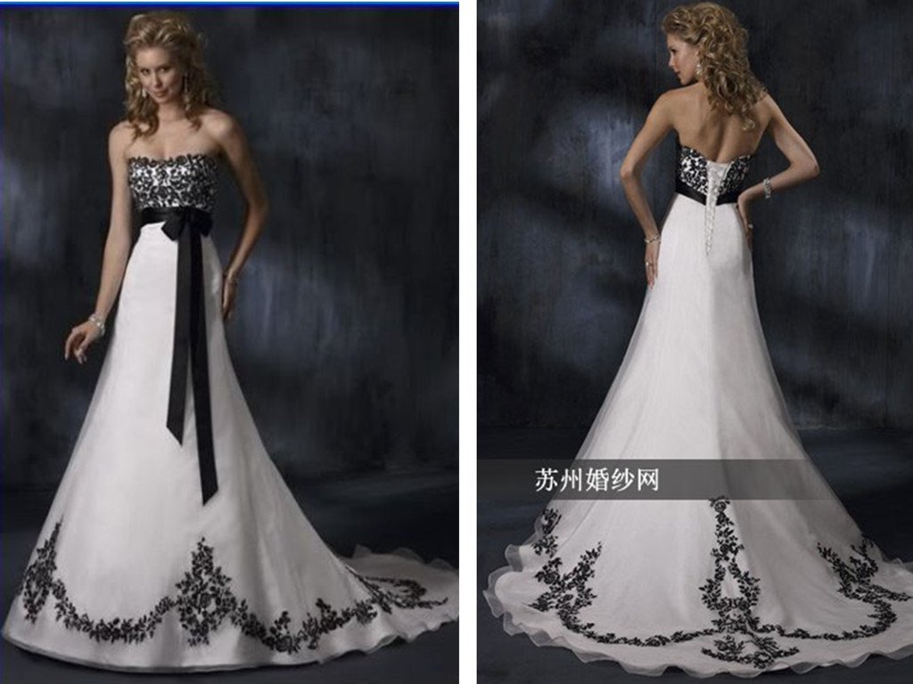 black white and silver wedding dresses